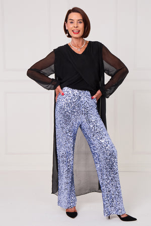 Monroe embellished diamante trousers in lilac