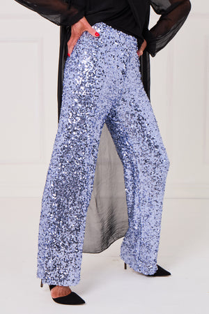 Monroe embellished diamante trousers in lilac