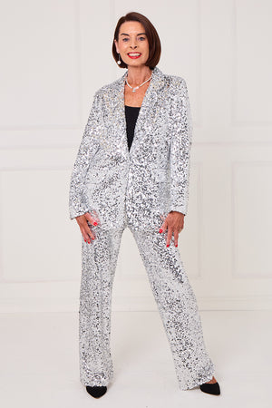 Monroe jacket in silver diamante