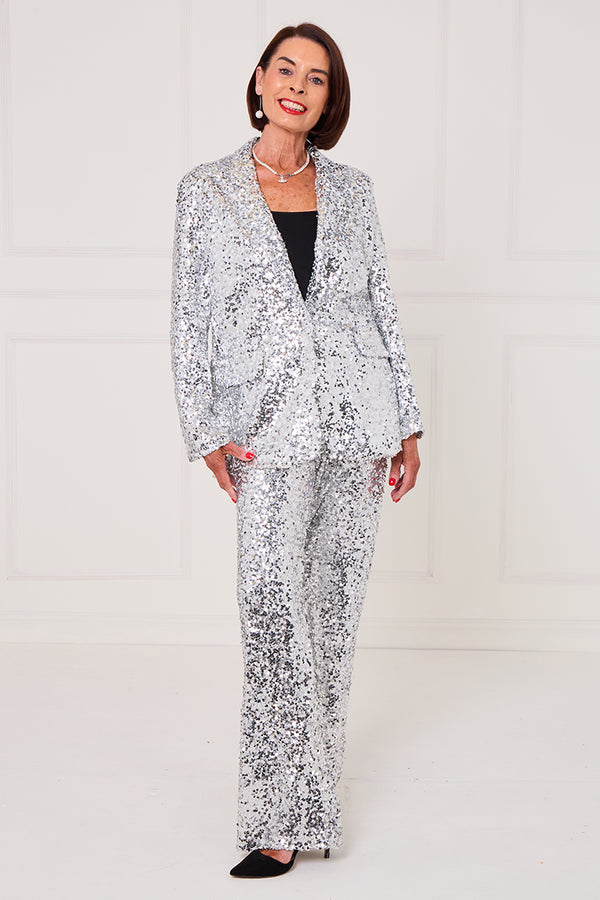 Monroe jacket in silver diamante