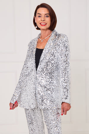Monroe jacket in silver diamante