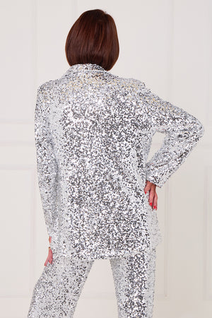 Monroe jacket in silver diamante