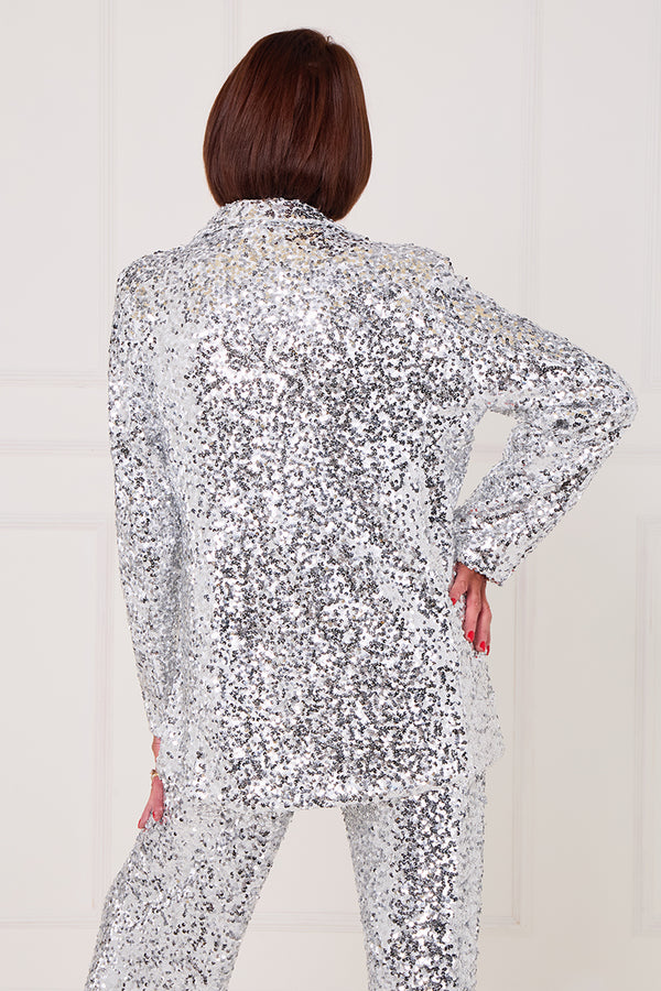 Monroe jacket in silver diamante
