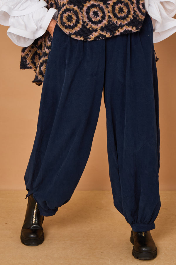 Sabrina pin cord trousers in navy