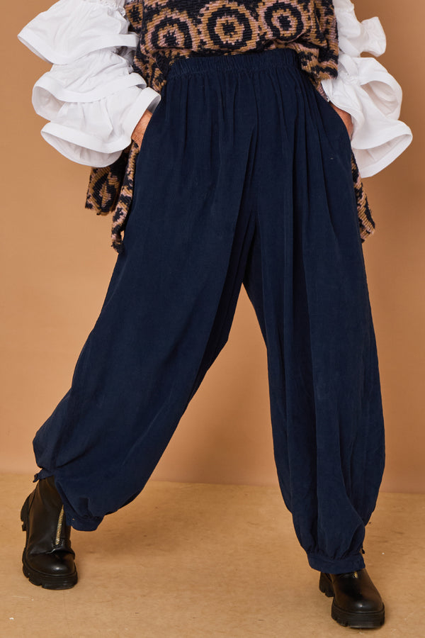 Sabrina pin cord trousers in navy
