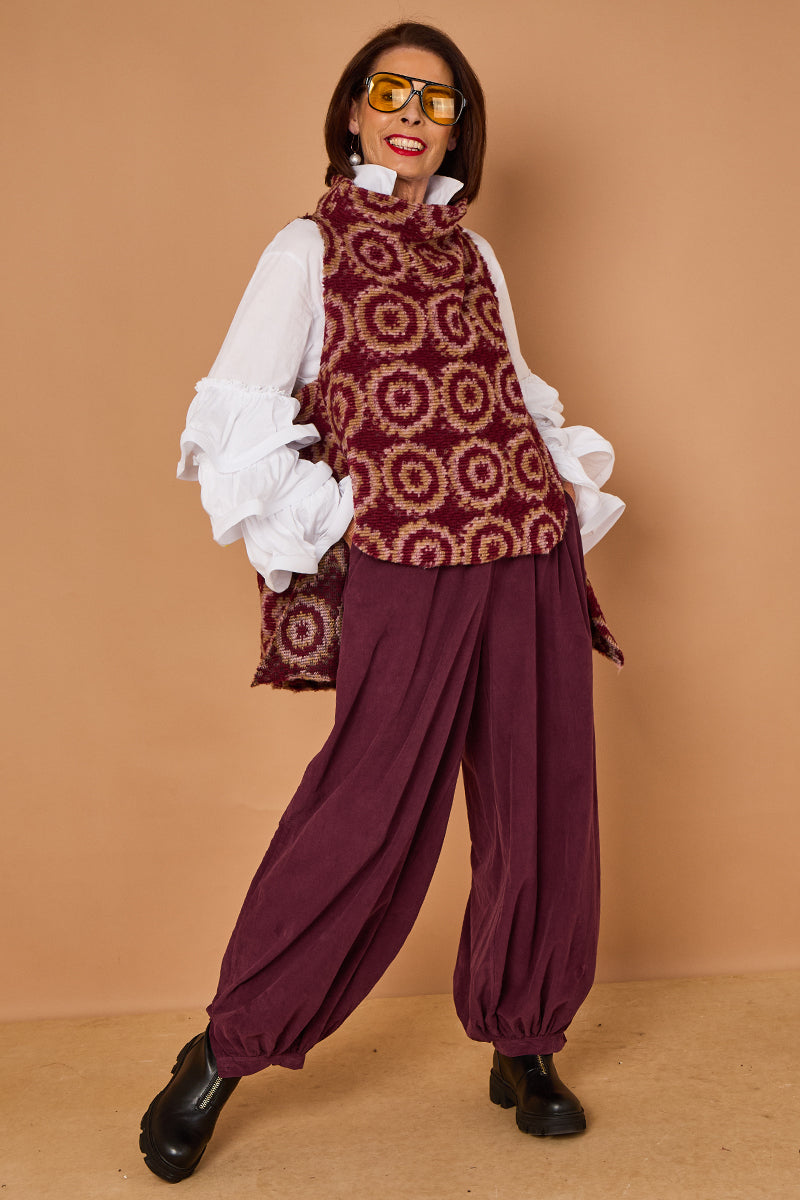 Sabrina pin cord trousers in mulberry