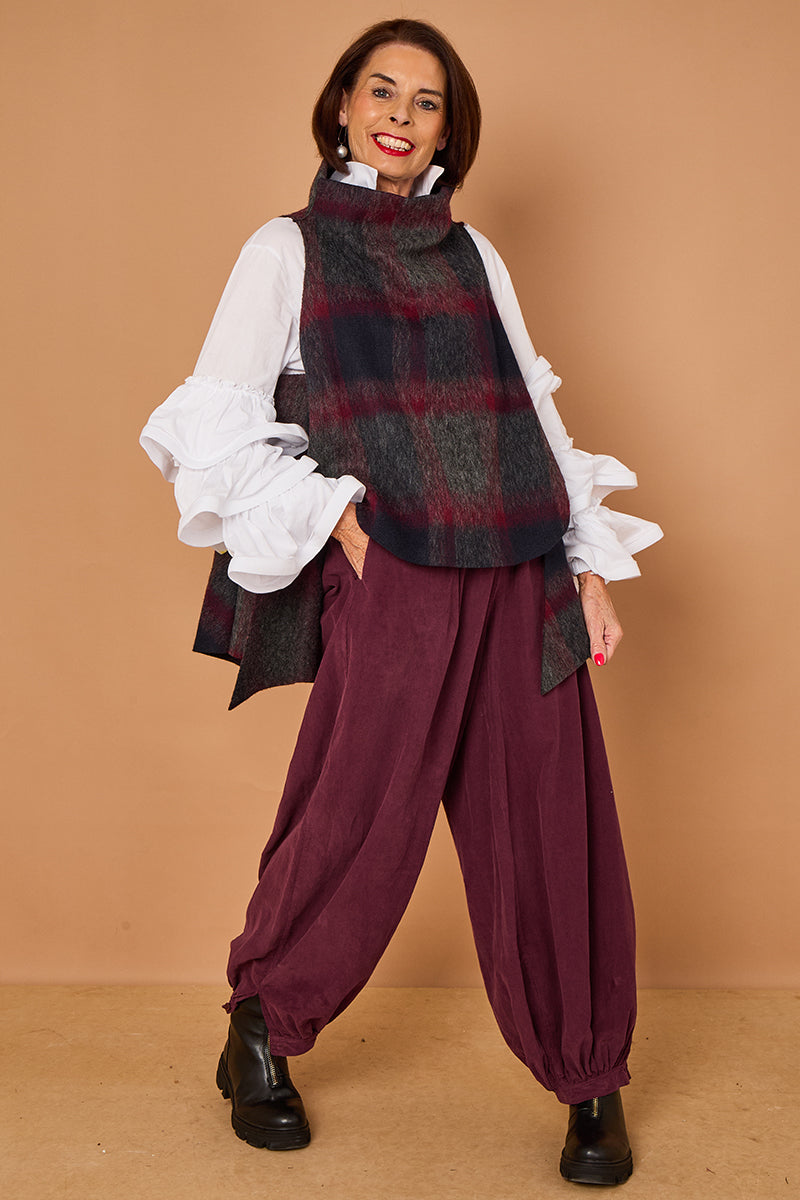 loco waterfall Tank top in mulberry and grey