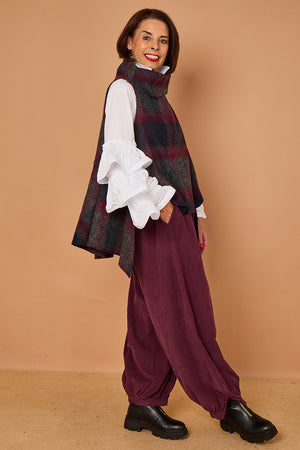 loco waterfall Tank top in mulberry and grey
