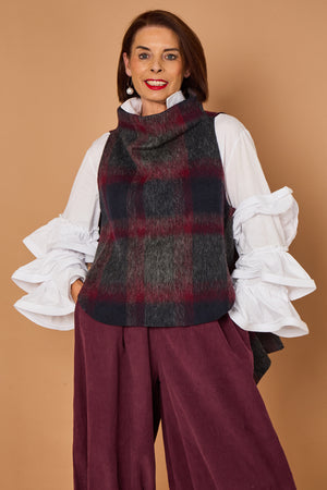 loco waterfall Tank top in mulberry and grey