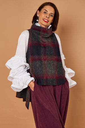 loco waterfall Tank top in mulberry and grey