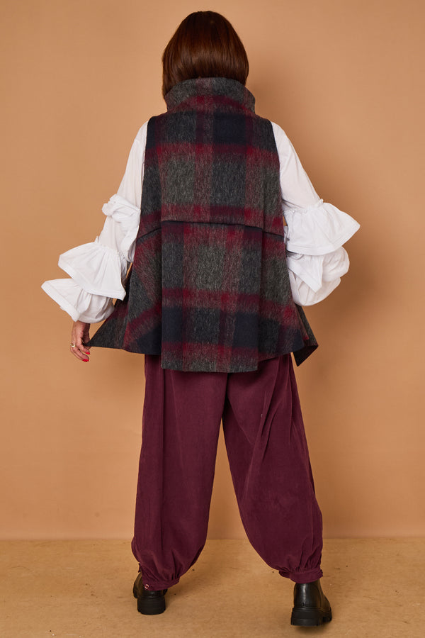loco waterfall Tank top in mulberry and grey