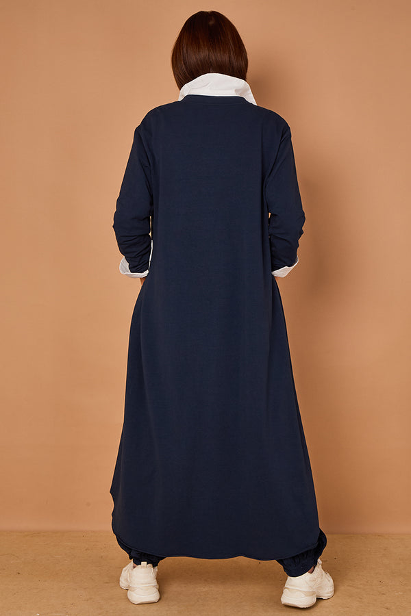 Sabrina waterfall sweatshirt top in navy