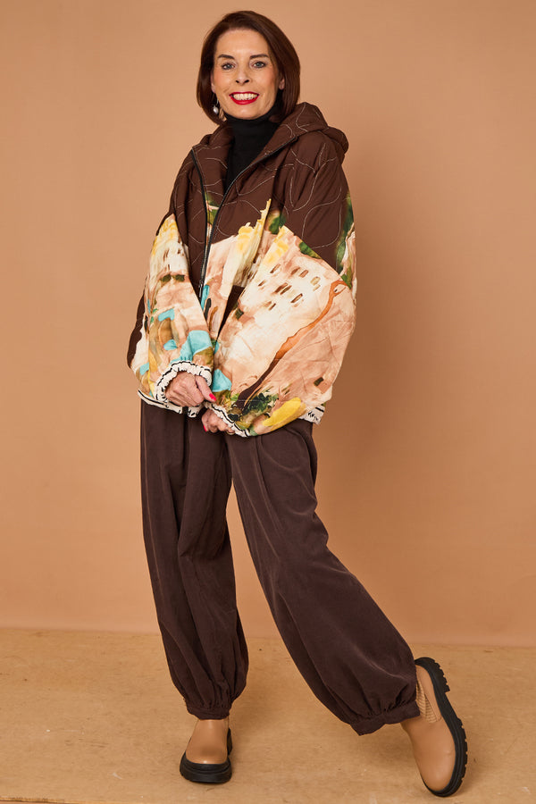 Gabriella Jacket in chocolate with Hood