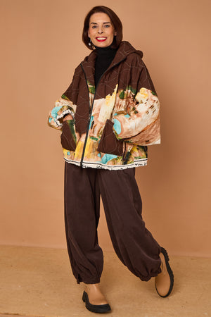 Gabriella Jacket in chocolate with Hood