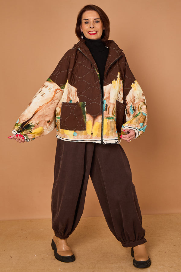 Gabriella Jacket in chocolate with Hood