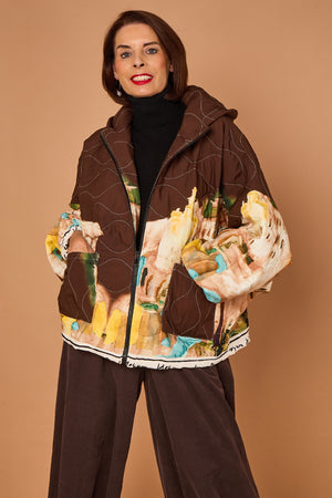 Gabriella Jacket in chocolate with Hood