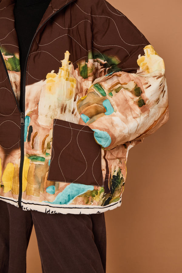 Gabriella Jacket in chocolate with Hood