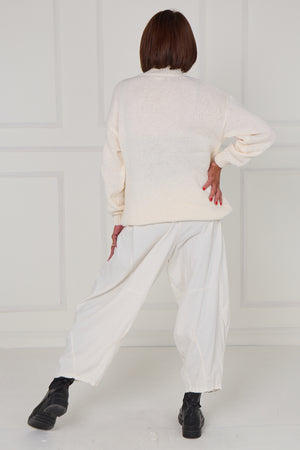 Claire 3d multi colour flower knitwear in ecru