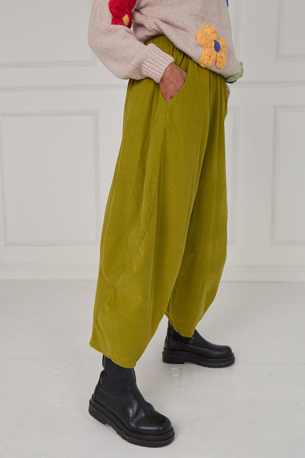 Lilly Cord Balloon Trouser In pistachio