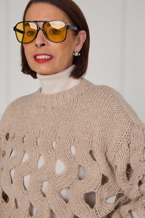 Hannah holy molly knitwear in mocha - Bond Street Store