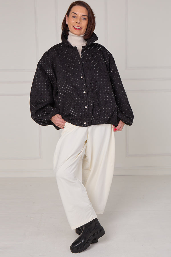 Tina exclusive diamante studed jacket in black