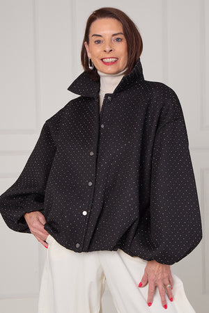 Tina exclusive diamante studed jacket in black