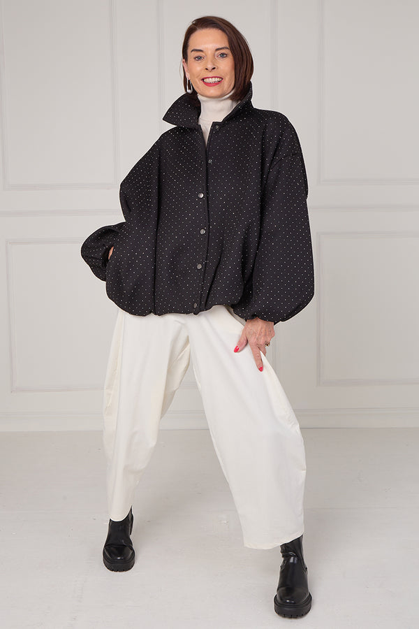 Tina exclusive diamante studed jacket in black