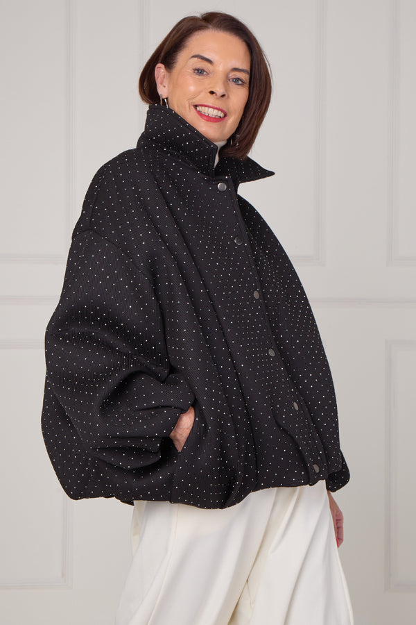 Tina exclusive diamante studed jacket in black