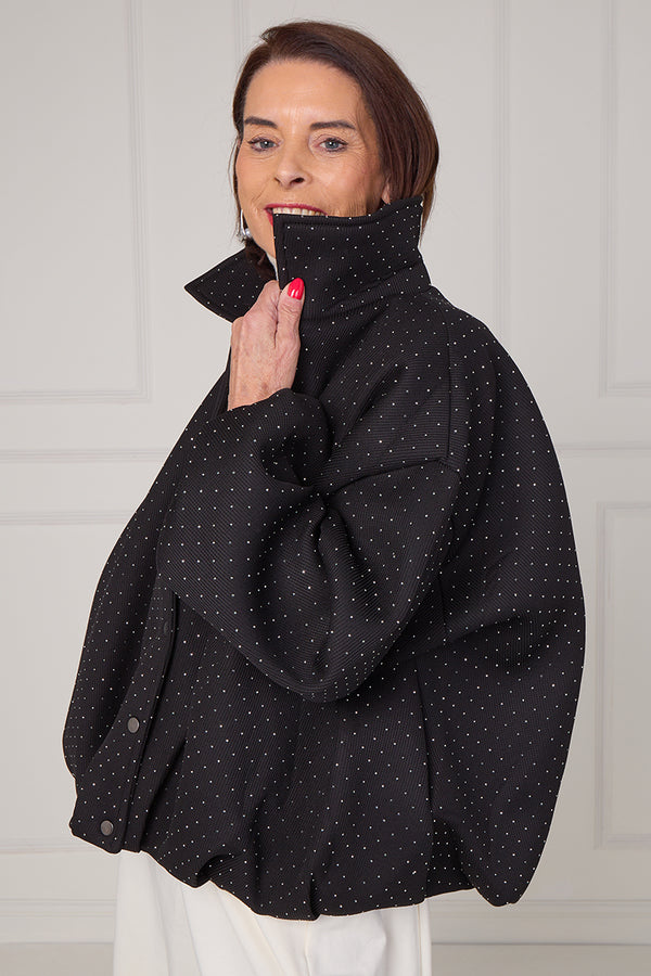 Tina exclusive diamante studed jacket in black
