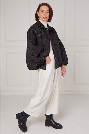 Tina exclusive diamante studed jacket in black