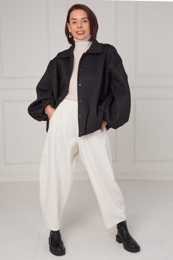 Tina exclusive diamante studed jacket in black