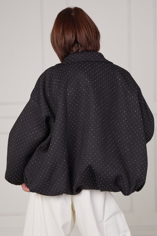 Tina exclusive diamante studed jacket in black