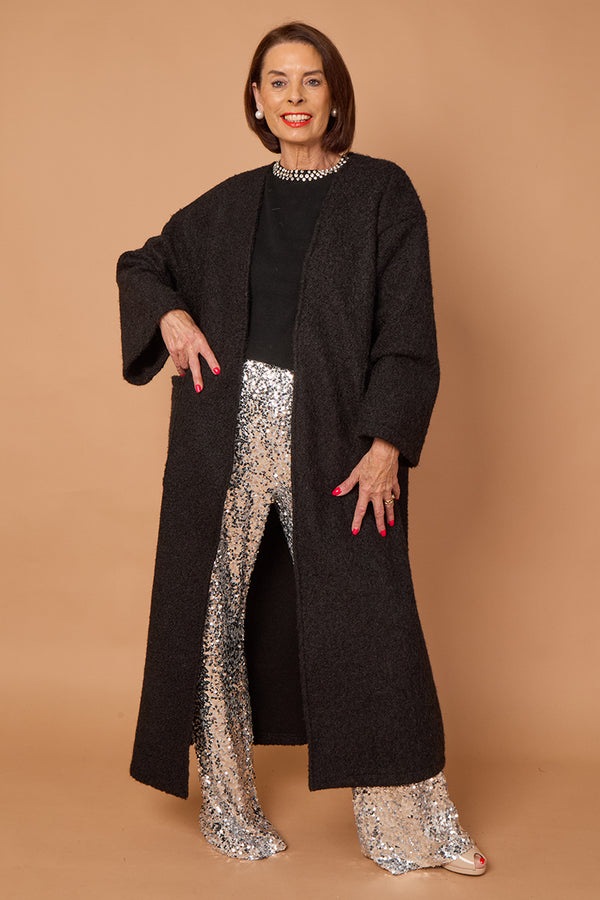 goodwin waterfall longcoat in black