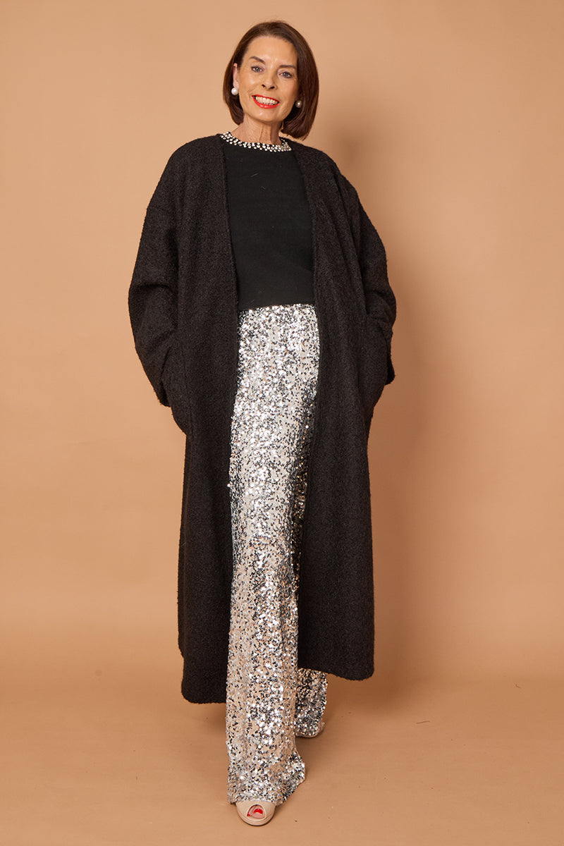 goodwin waterfall longcoat in black