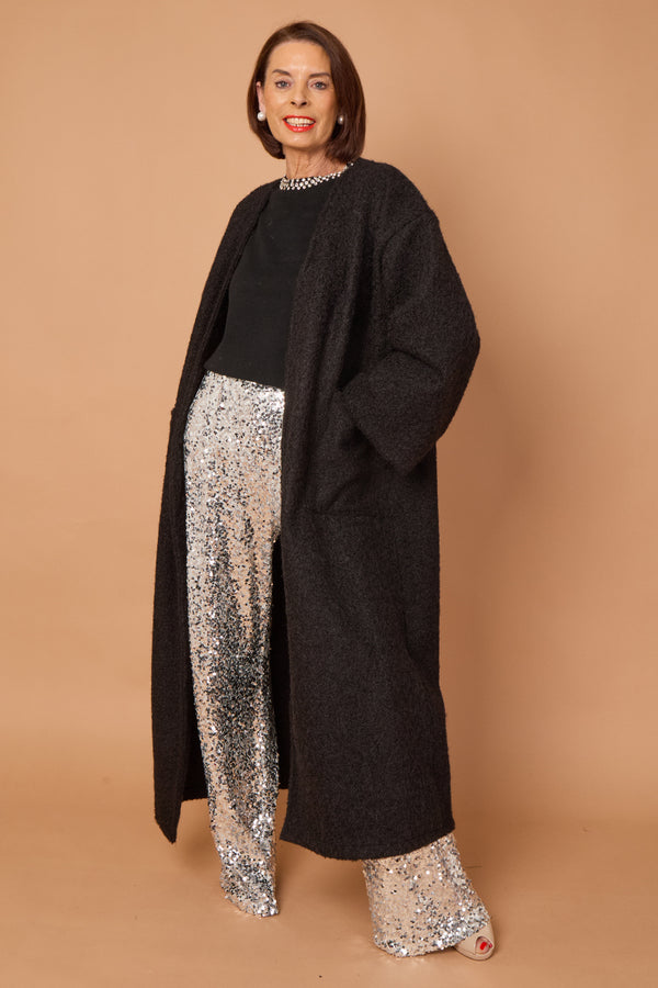 goodwin waterfall longcoat in black