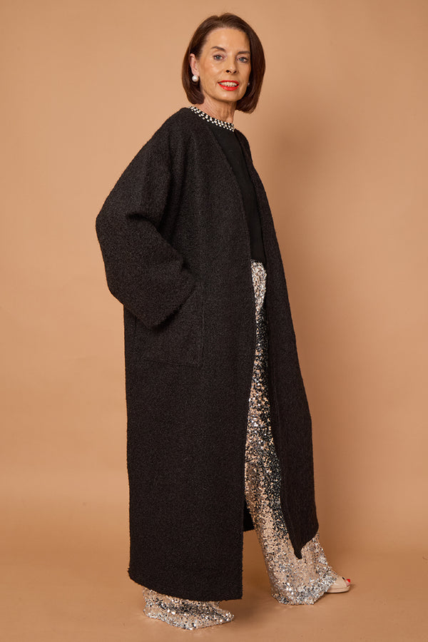 goodwin waterfall longcoat in black