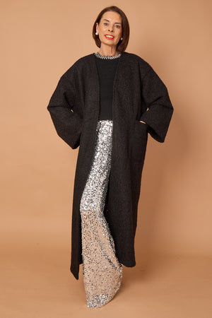 goodwin waterfall longcoat in black