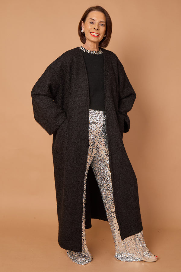 goodwin waterfall longcoat in black