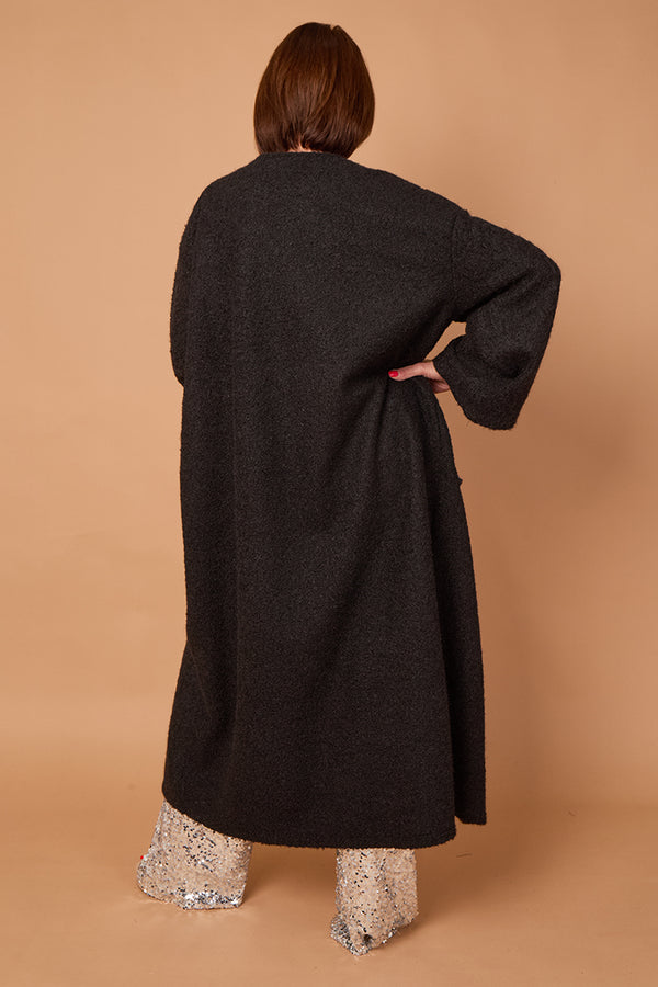 goodwin waterfall longcoat in black