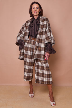 Angelo jacket in chocolate beige and cream