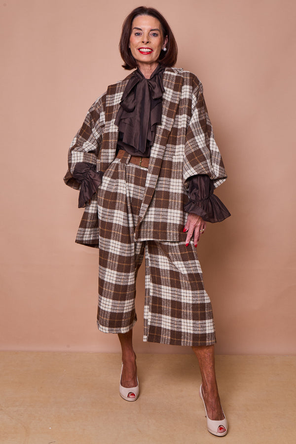 Angelo jacket in chocolate beige and cream