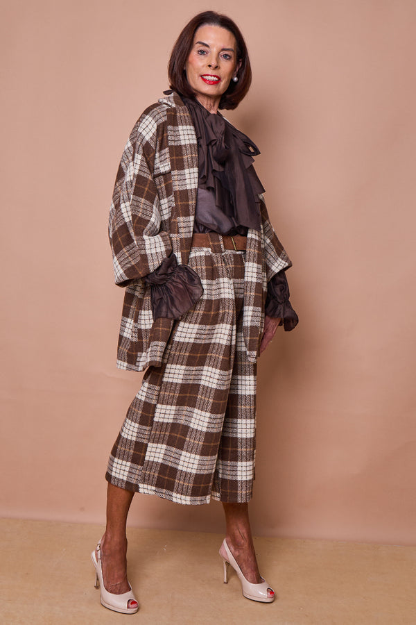 Angelo jacket in chocolate beige and cream