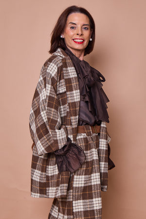 Angelo jacket in chocolate beige and cream