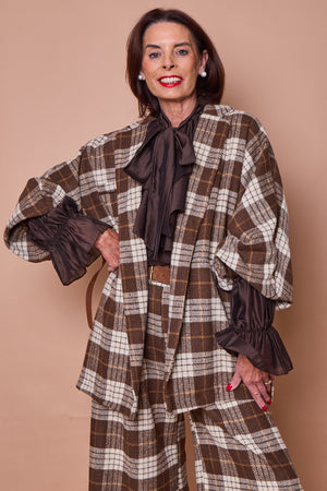 Angelo jacket in chocolate beige and cream