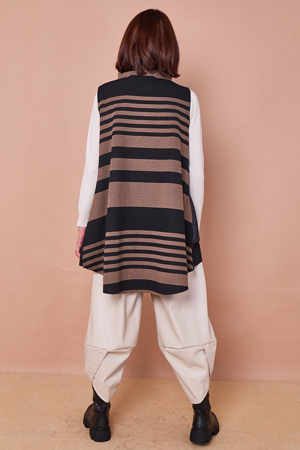 Shirley Waterfall top in mocha and black