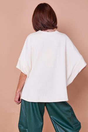 Flora batwing top in ecru