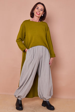 Sabrina waterfall sweatshirt top in pistachio