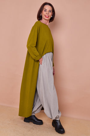 Sabrina waterfall sweatshirt top in pistachio