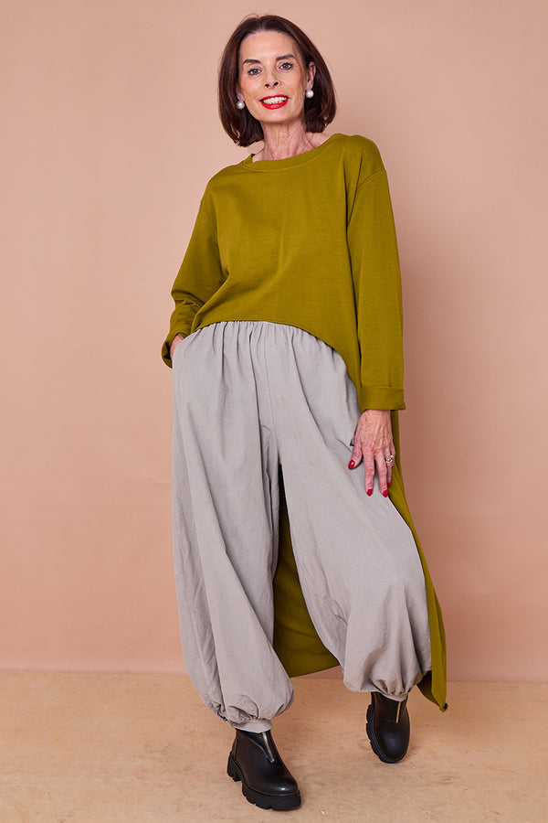 Sabrina waterfall sweatshirt top in pistachio