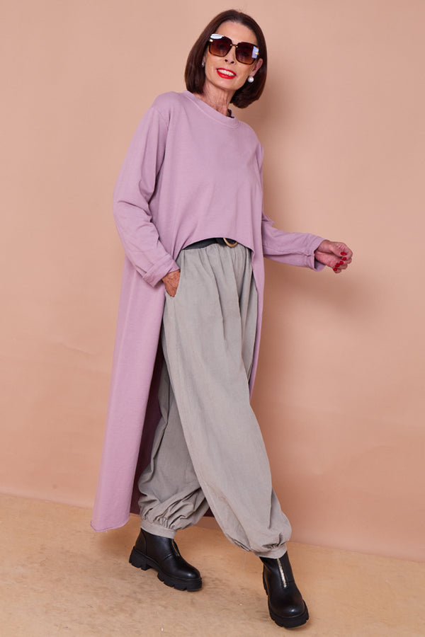 Sabrina waterfall sweatshirt top in blush